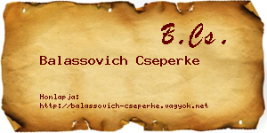 Balassovich Cseperke névjegykártya
